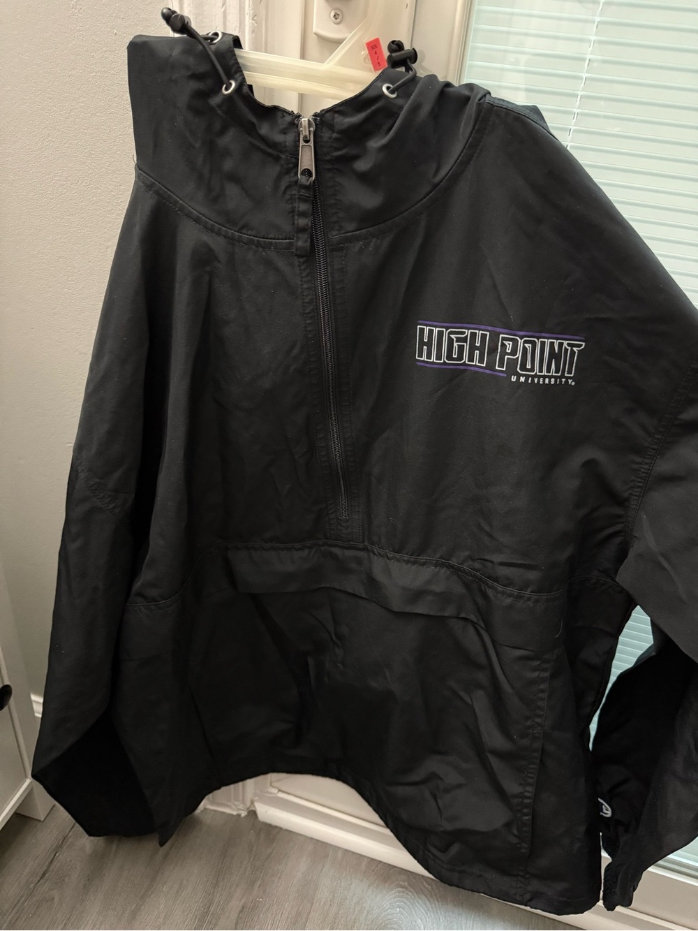 Black Pullover Windbreaker Jacket
